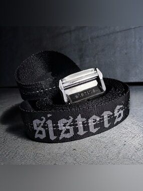 James Charles SISTERS Graphic Web Belt Black White Y2K Streetwear Goth Skater